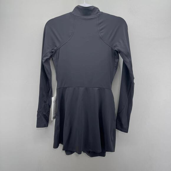 Lululemon Long-Sleeve Tennis Dress Romper Womens 4 Nulux Graphite Gray - Picture 2 of 10
